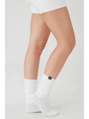 NWT ALO Unisex Scrunch Sock White In Size Medium Women’s 8-11.5 Men 6.5-10